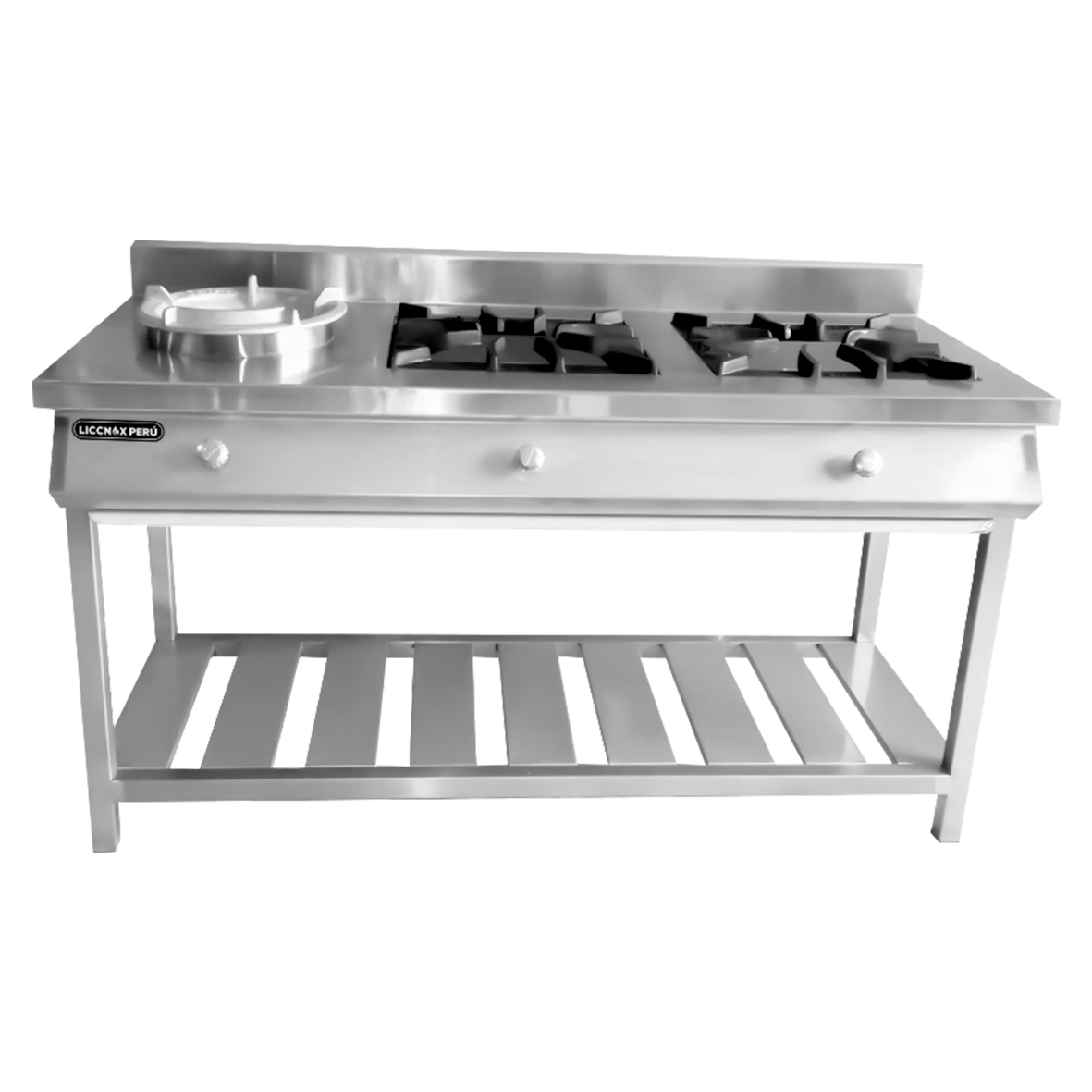 COCINA INDUSTRIAL DE 02 HORNILLAS CON 01 HORNILLA WOK/CHIFERA