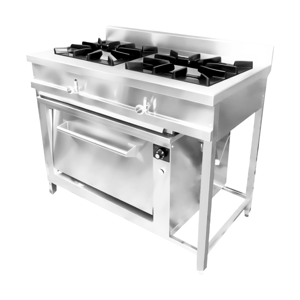 COCINA INDUSTRIAL 02 HORNILLAS CON HORNO