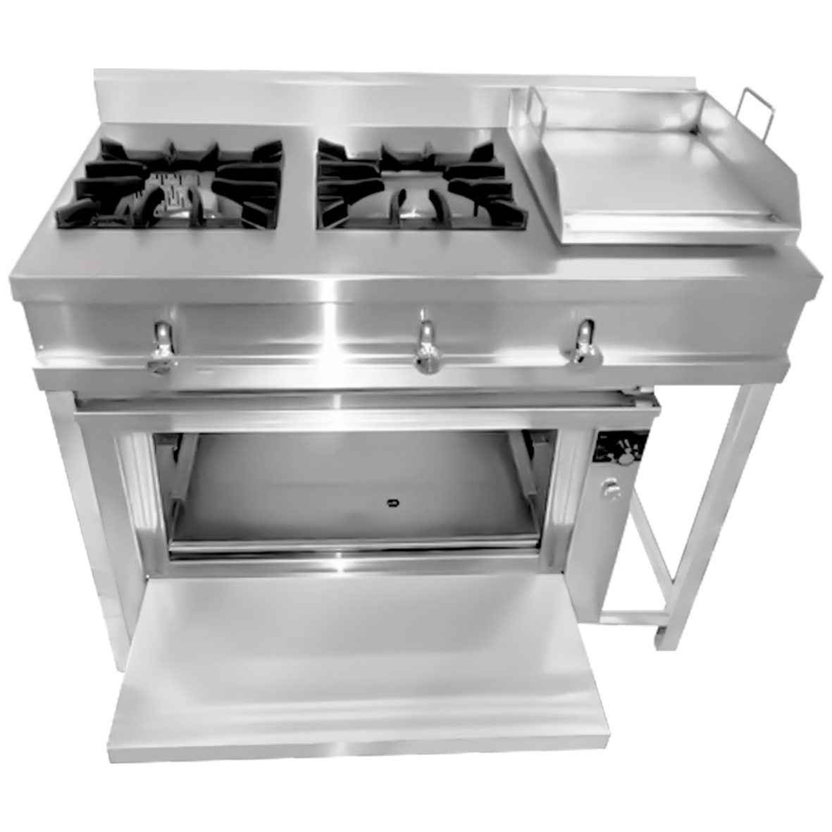 COCINA INDUSTRIAL 02 HORNILLAS CON HORNO Y PLANCHA