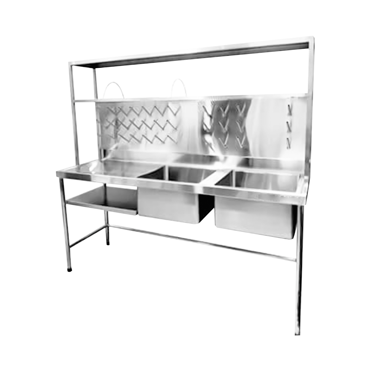 LAVADERO DE 02 POZAS CON ESCURRIDOR DE PLATOS Y VASOS